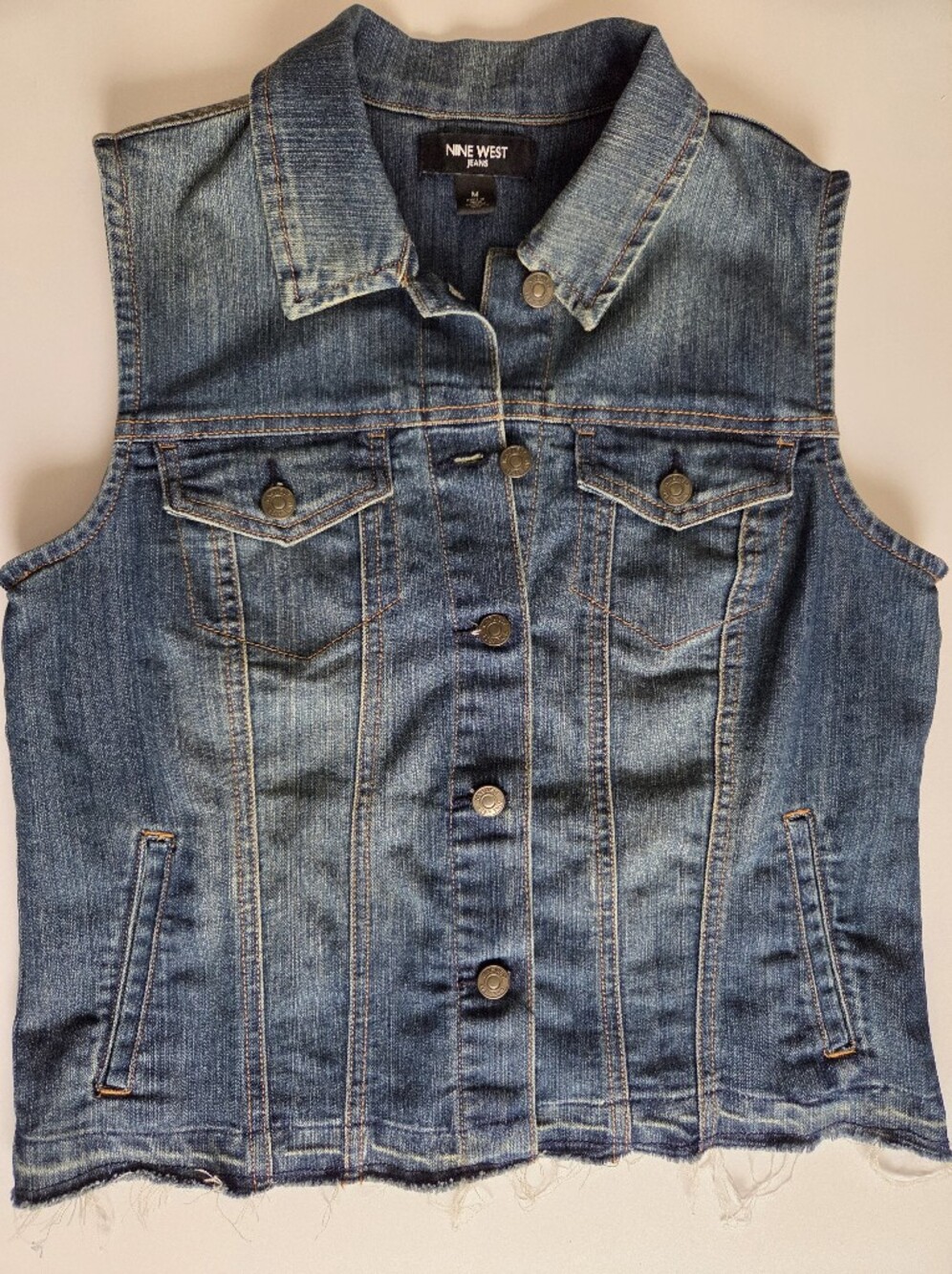 Nine West Classic Indigo Denim Vest